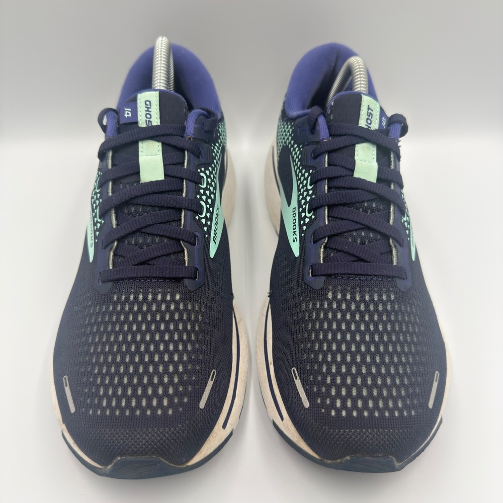 Brooks Ghost 14 Women Size 10 Running Shoes Wide D 1203561D446 Navy Teal - Picture 6 of 10